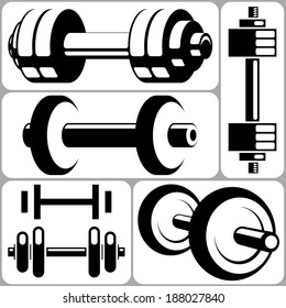 Dumbbell Vector Signs Set