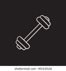 Hantel, Vektorgrafik Symbol einzeln auf Hintergrund. Handgezeichnete Dumbell-Ikone. Dumbell-Skizze-Symbol für Infografik, Website oder App.