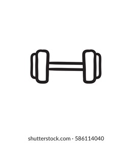Dumbbell vector sketch icon isolated on background. Hand drawn Dumbbell icon. Dumbbell sketch icon for infographic, website or app.