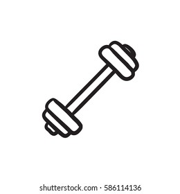 Dumbbell vector sketch icon isolated on background. Hand drawn Dumbbell icon. Dumbbell sketch icon for infographic, website or app.