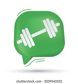Dumbbell vector in speech bubble - Modern design