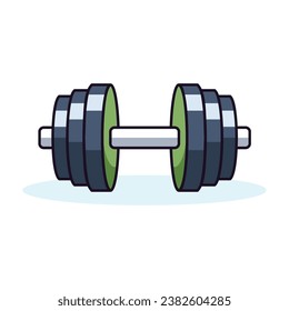 Dumbbell Vivid Flat Image. Perfect for different cards, textile, web sites, apps 