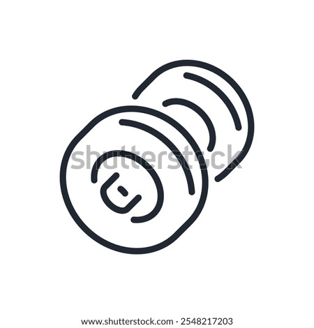 Dumbbell weight editable stroke outline icon isolated on white background flat vector illustration. Pixel perfect. 64 x 64