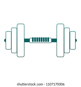 Dumbbell weight isolated blue lines