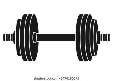 Dumbbell for weight lifting at the gym vector