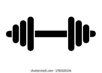 Dumbbell weight training equipment flat vector icon for exercise apps and websites . Bodybuilding symbol.