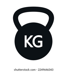 Dumbbell weight training equipment flat vector icon. Kg bell logo. Iron dumbbell symbol in vector flat