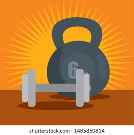 dumbbell and weight to training exercise activity
