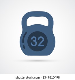 dumbbell weight trendy color icon. Vector eps 10