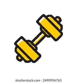 Dumbbell Weightlifting doodle icon, sports equipment icon