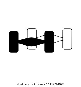 Dumbbell weights isolated in black and white