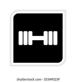 Dumbbell  - white vector icon