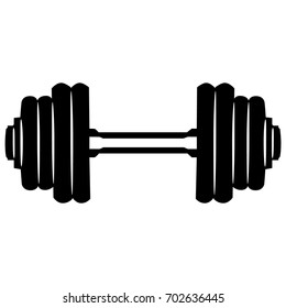 Dumbbell workout equipment glyph on white background