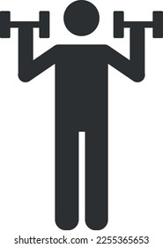 Dumbbell workout vector sign. Sports Signs and Symbols.
