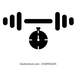 Dumbbells and alarm clock vector set, perfect for fitness, time management, and gym designs.