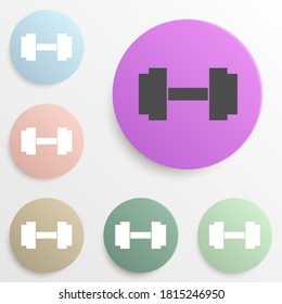 dumbbells badge color set. Simple glyph, flat vector of web icons for ui and ux, website or mobile application