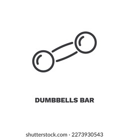 dumbbells bar icon. Thin line dumbbells bar icon from Fitness and Gym collection. Outline vector isolated on white background. Editable dumbbells bar symbol can be used web and mobile