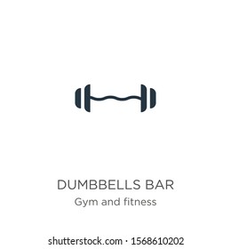 Dumbbells bar icon vector. Trendy flat dumbbells bar icon from gym and fitness collection isolated on white background. Vector illustration can be used for web and mobile graphic design, logo, eps10
