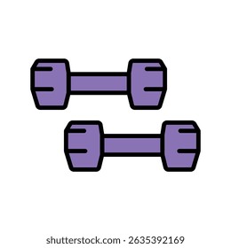 dumbbells color flat icon for digital and print projects.  Minimal clean icons for apps and websites. Modern simple icons for UI UX and branding