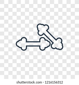 Dumbbells concept vector linear icon isolated on transparent background, Dumbbells concept transparency concept in outline style