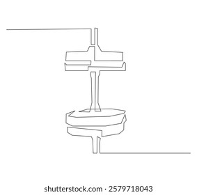 Dumbbells continuous line. Continuous one line drawing dumbbells for exercise. Gym, fitness concept. Single line drawing
