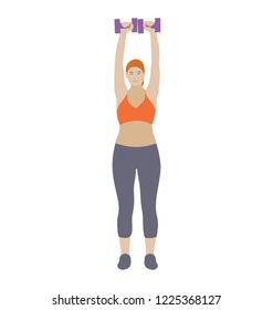 
Dumbbells exercise flat icon design, bicep muscles 
