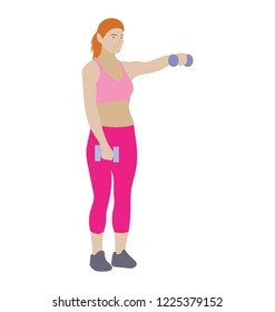 
Dumbbells exercise flat icon design, bicep muscles 
