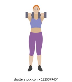 
Dumbbells exercise flat icon design, bicep muscles 
