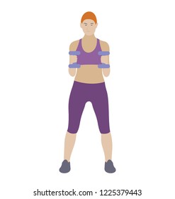 
Dumbbells exercise flat icon design, bicep muscles 
