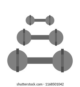 Dumbbells exercise icon on white background.