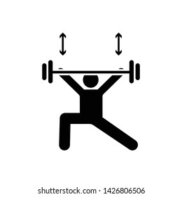 Dumbbells exercise sport weight gym with arrow pictogram