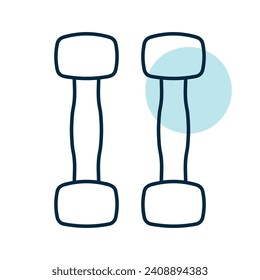 Dumbbells fitness dumbbell vector icon. Graph symbol for fitness and weight loss web site and apps design, logo, app, UI