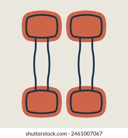 Dumbbells fitness dumbbell vector icon. Graph symbol for fitness and weight loss web site and apps design, logo, app, UI
