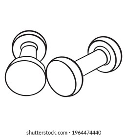Dumbbells for fitness. Kilogram dumbbells. For fitness training. Exercises for the body. Cartoon style. Illustration for design and decoration.