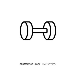Dumbbells flat icon. Thin line signs for design logo, visit card, etc. Single high-quality outline symbol for web design or mobile app. Dumbbells outline pictogram.