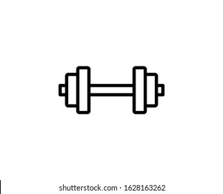 Dumbbells flat icon. Thin line signs for design logo, visit card, etc. Single high-quality outline symbol for web design or mobile app. Dumbbells outline pictogram.