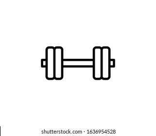 Dumbbells flat icon. Thin line signs for design logo, visit card, etc. Single high-quality outline symbol for web design or mobile app. Dumbbells outline pictogram.