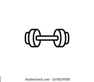 Dumbbells flat icon. Thin line signs for design logo, visit card, etc. Single high-quality outline symbol for web design or mobile app. Dumbbells outline pictogram.