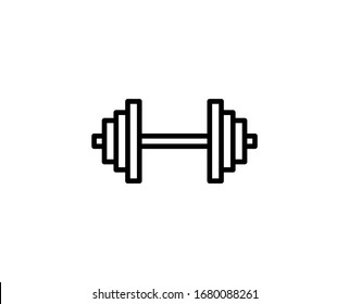 Dumbbells flat icon. Thin line signs for design logo, visit card, etc. Single high-quality outline symbol for web design or mobile app. Dumbbells outline pictogram.