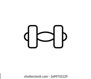 Dumbbells flat icon. Thin line signs for design logo, visit card, etc. Single high-quality outline symbol for web design or mobile app. Dumbbells outline pictogram.