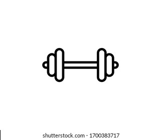 Dumbbells flat icon. Thin line signs for design logo, visit card, etc. Single high-quality outline symbol for web design or mobile app. Dumbbells outline pictogram.