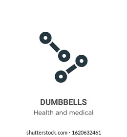 Dumbbells glyph icon vector on white background. Flat vector dumbbells icon symbol sign from modern health collection for mobile concept and web apps design.