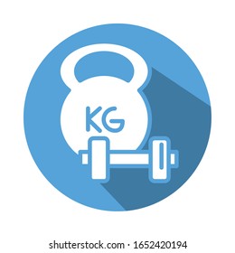 dumbbells gym accessory block style icon vector illustration design