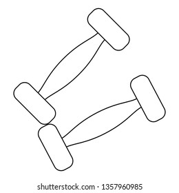 Dumbbells gym equipment isolated in black and white
