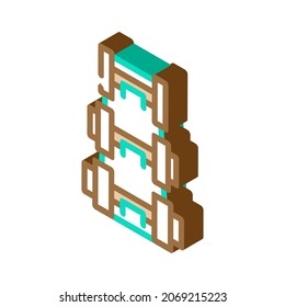 dumbbells gym equipment isometric icon vector. dumbbells gym equipment sign. isolated symbol illustration