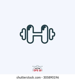 dumbbells icon.