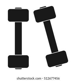 Dumbbells icon in black style isolated on white background. Sport and fitness symbol stock vector illustration.
