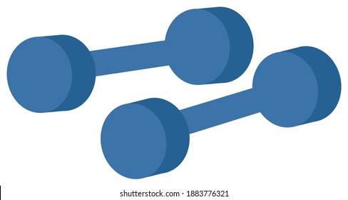 Dumbbells icon. Cartoon vector illustration isolated on white background. Muscle building equipment, sports heavy object for fitness and bodybuilding. Metal weightlifting shape for body modeling