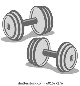 Dumbbells icon. Cartoon vector illustration isolated on white background.