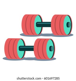 Dumbbells icon. Cartoon vector illustration isolated on white background.